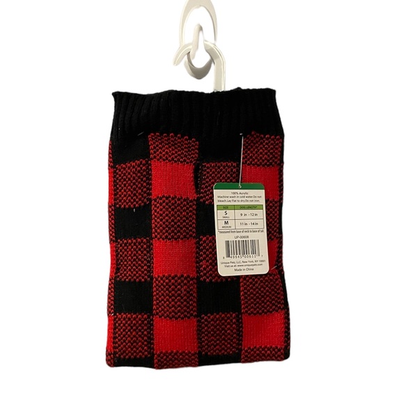 Unique Petz Buffalo Red Plaid Knit Small 11-14 lb Dog Sweater - Picture 2 of 5
